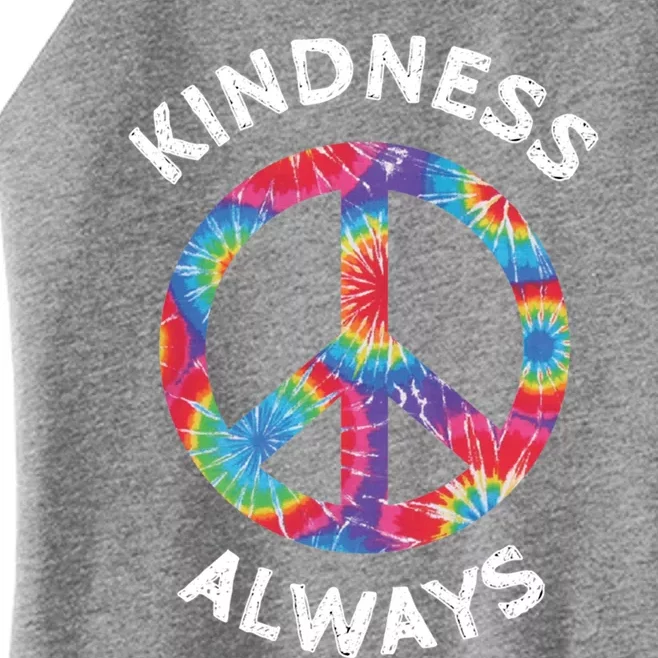 Kindness Always Tie Dye Peace Sign Spread Joy Cute Gift Women’s Perfect Tri Rocker Tank