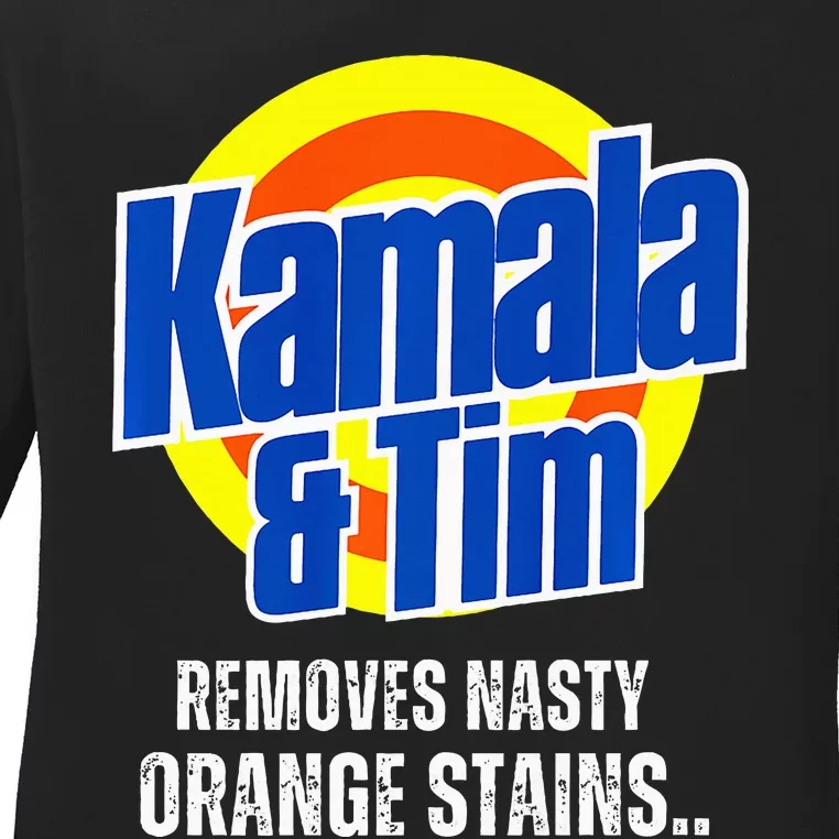 Kamala And Tim Removes Nasty Orange Stains Premium Ladies Long Sleeve Shirt