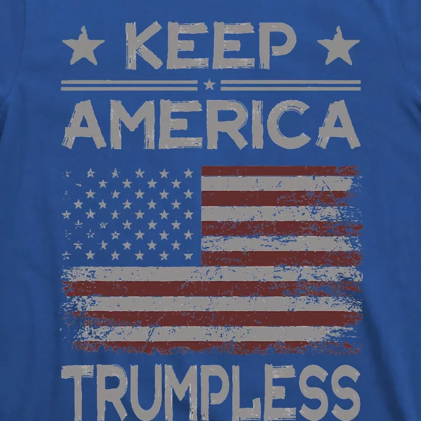 Keep America Trumpless Anti Trump Distressed American Flag T-Shirt