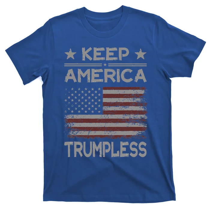 Keep America Trumpless Anti Trump Distressed American Flag T-Shirt