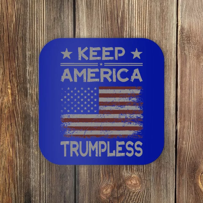 Keep America Trumpless Anti Trump Distressed American Flag Coaster