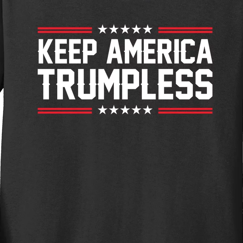 Keep America Trumpless Shirt Anti Politicals Anti Biden T Shirt, Make America Trumpless, Anti Trump TShirt, Anti Republican T Shirts Gifts For Democrats Kids Long Sleeve Shirt