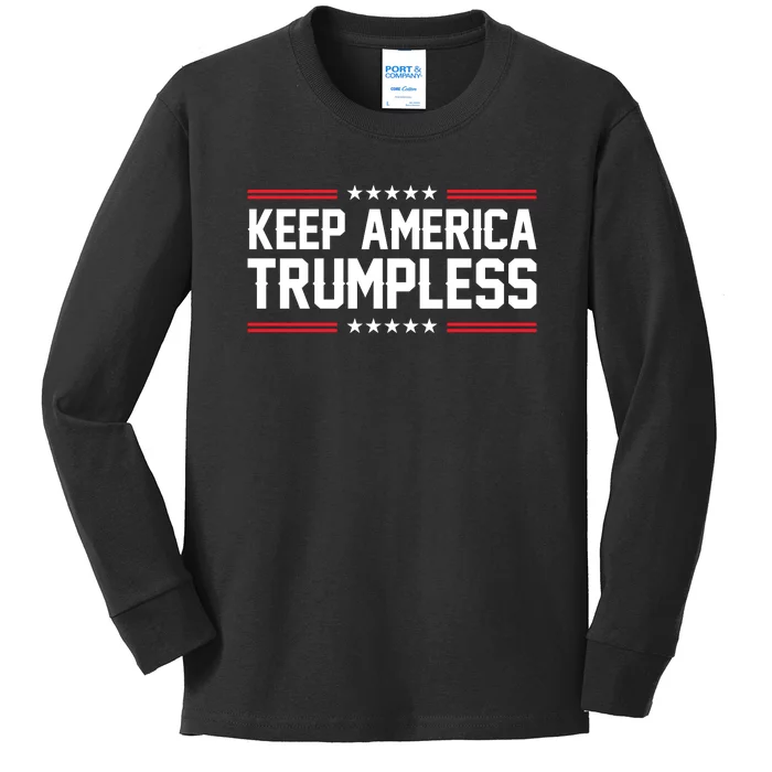 Keep America Trumpless Shirt Anti Politicals Anti Biden T Shirt, Make America Trumpless, Anti Trump TShirt, Anti Republican T Shirts Gifts For Democrats Kids Long Sleeve Shirt