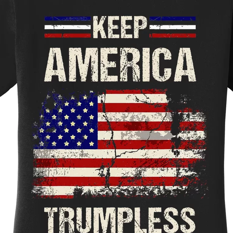 Keep America Trumpless America Flag Retro Patriotic Women's T-Shirt