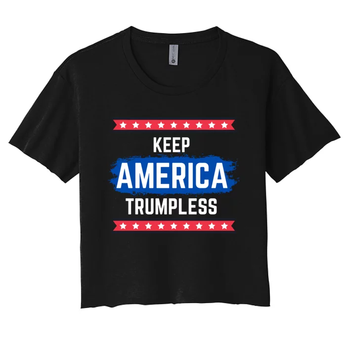 KEEP AMERICA TRUMPLESS Women's Crop Top Tee