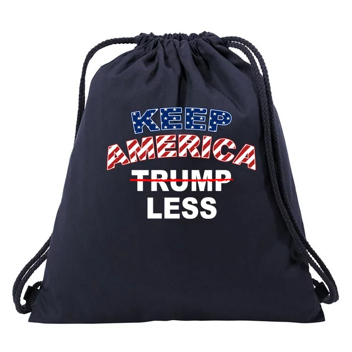 Keep America Trump Less Drawstring Bag