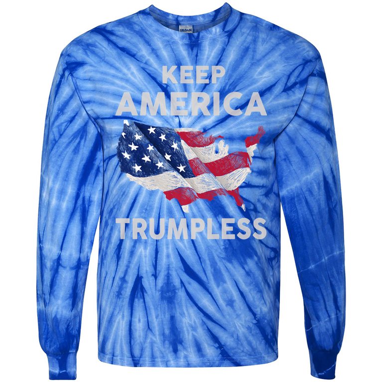 KEEP AMERICA TRUMPLESS Tie-Dye Long Sleeve Shirt