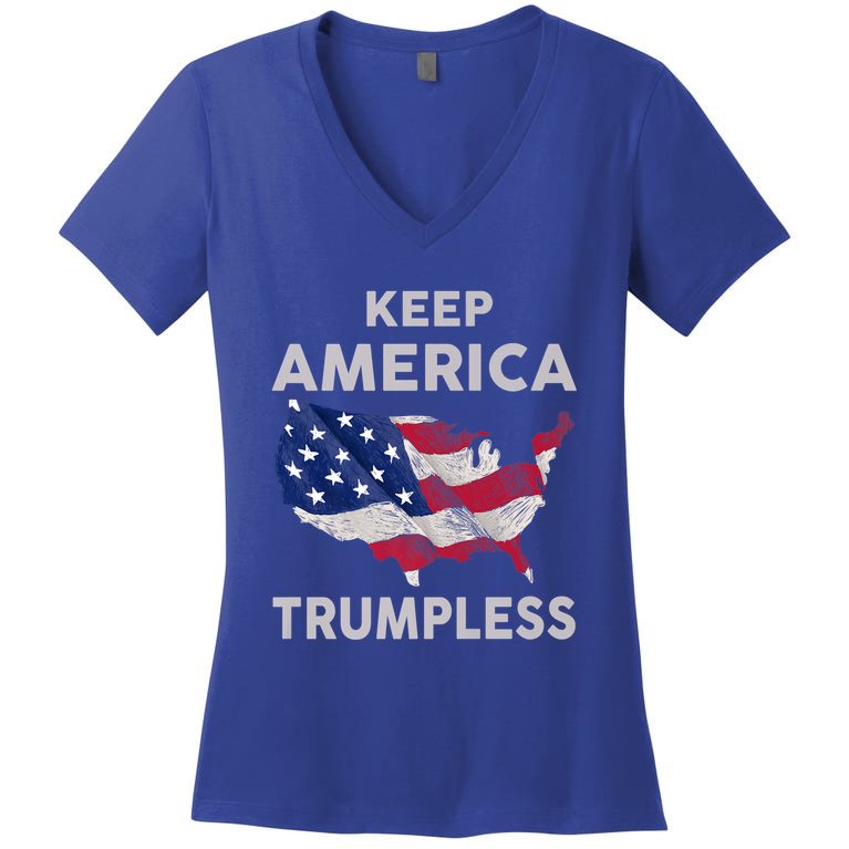 KEEP AMERICA TRUMPLESS Women's V-Neck T-Shirt