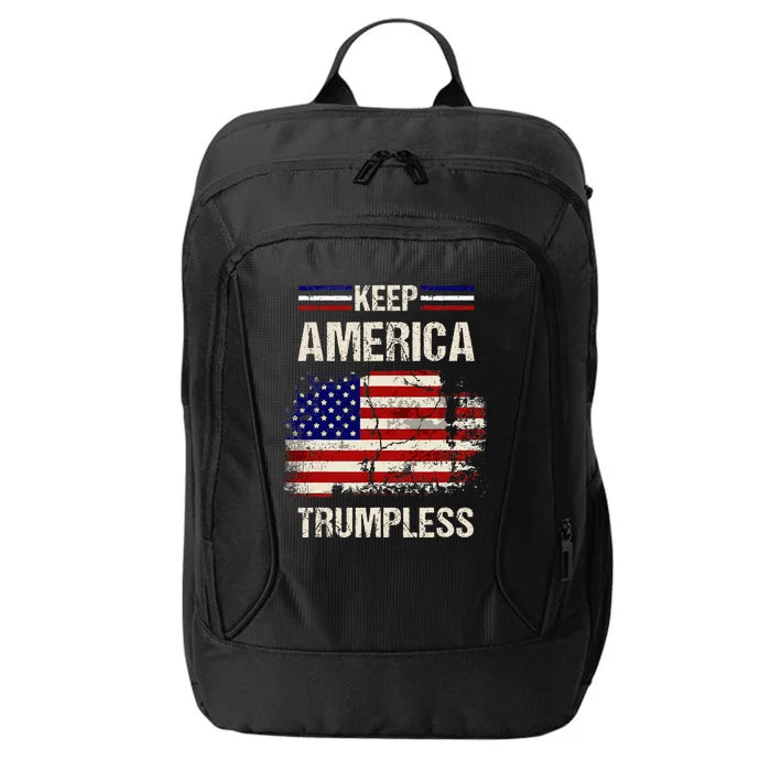 Keep America Trumpless America Flag Retro Patriotic City Backpack