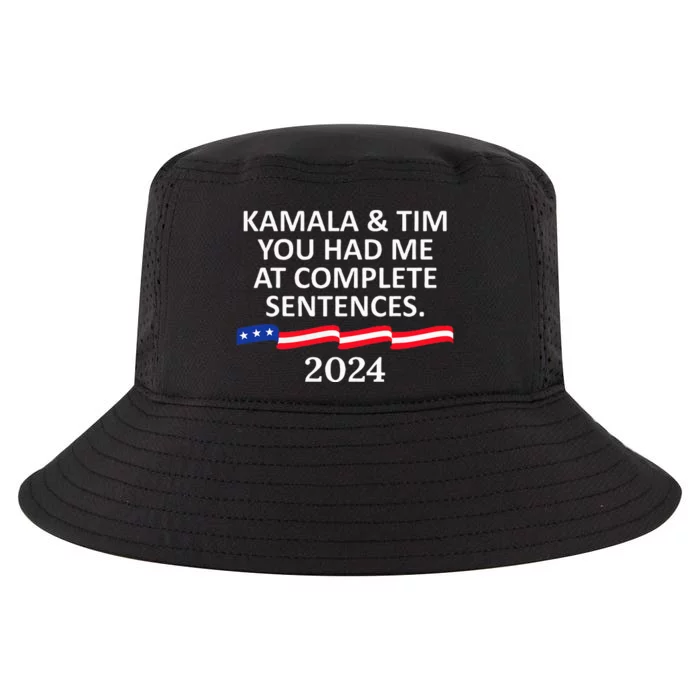 Kamala And Tim You Had Me At Complete Sentences Cool Comfort Performance Bucket Hat