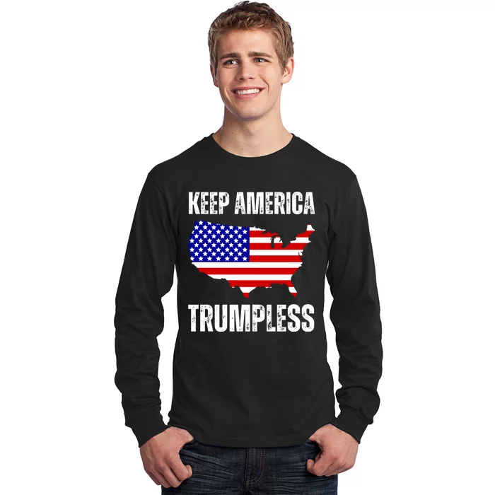 Keep America Trumpless 2024 Usa Map Long Sleeve Shirt