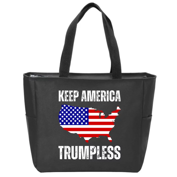 Keep America Trumpless 2024 Usa Map Zip Tote Bag