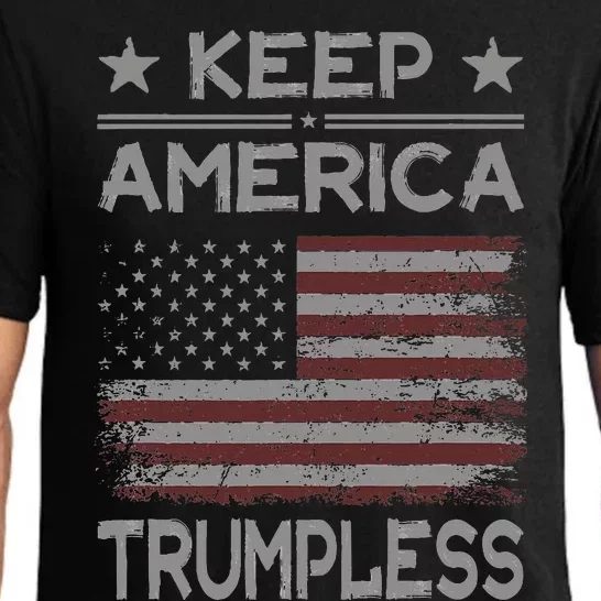 Keep America Trumpless Anti Trump Distressed American Flag Pajama Set