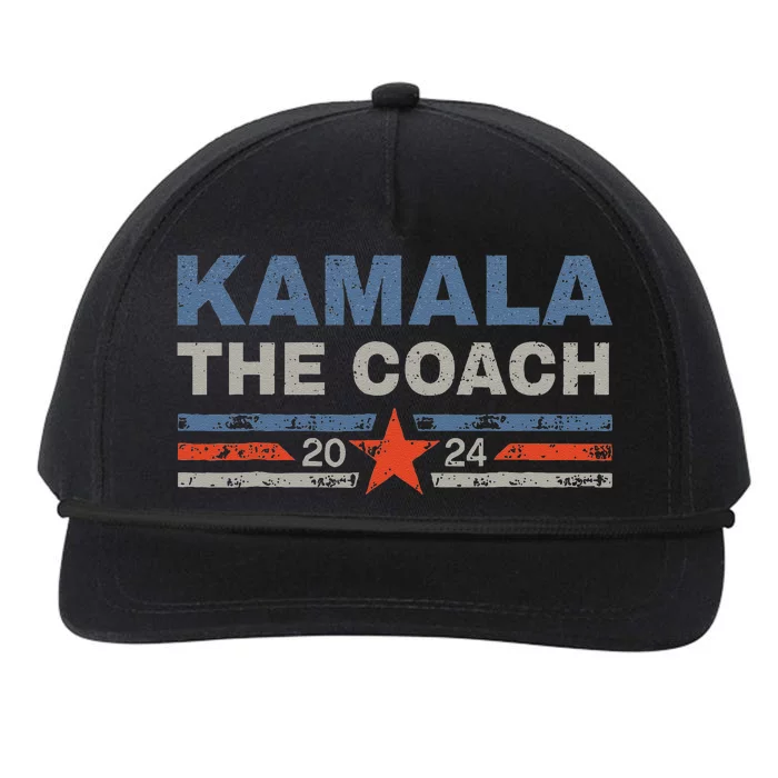 Kamala And The Coach 2024 Election Kamala Harris Tim Waltz Gift Snapback Five-Panel Rope Hat