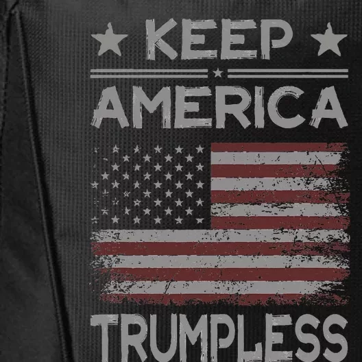 Keep America Trumpless Anti Trump Distressed American Flag City Backpack