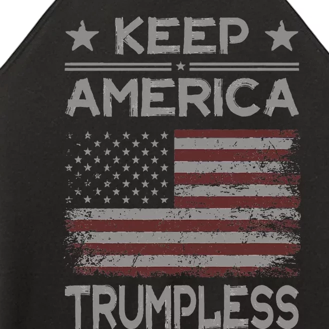 Keep America Trumpless Anti Trump Distressed American Flag Women’s Perfect Tri Rocker Tank