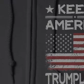 Keep America Trumpless Anti Trump Distressed American Flag Full Zip Hoodie