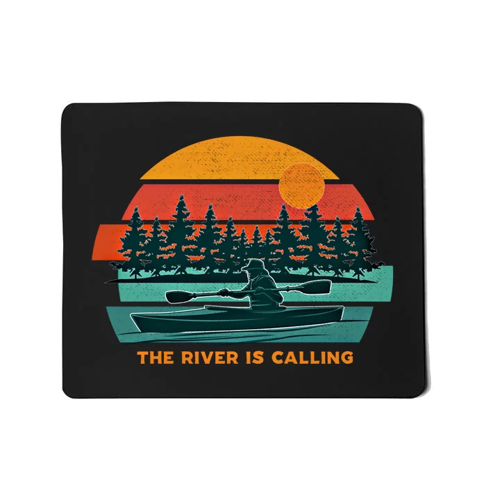 Kayaking Adventure The River Is Calling Retro Vintage Kayak Gift Mousepad