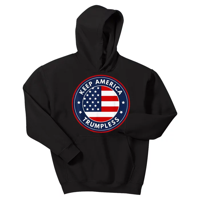 Keep America Trumpless Funny Anti Trump 2024 Pro Democrat Kids Hoodie