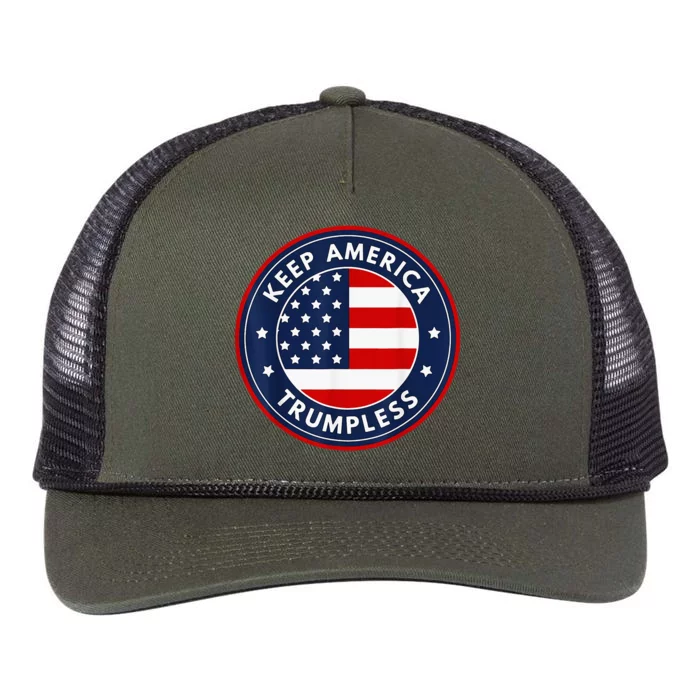 Keep America Trumpless Funny Anti Trump 2024 Pro Democrat Retro Rope Trucker Hat Cap