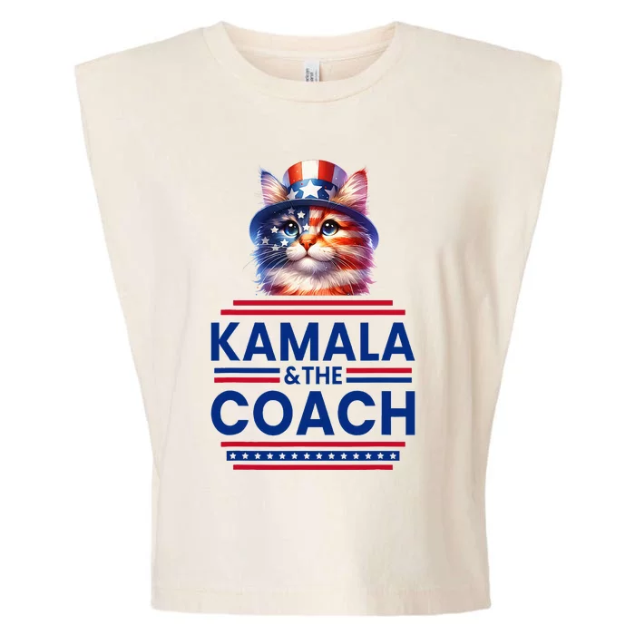 Kamala And The Coach 2024 Kamala Harris Tim Walz Garment-Dyed Women's Muscle Tee