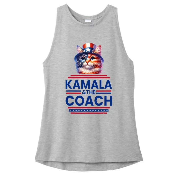 Kamala And The Coach 2024 Kamala Harris Tim Walz Ladies Tri-Blend Wicking Tank