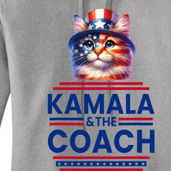 Kamala And The Coach 2024 Kamala Harris Tim Walz Women's Pullover Hoodie