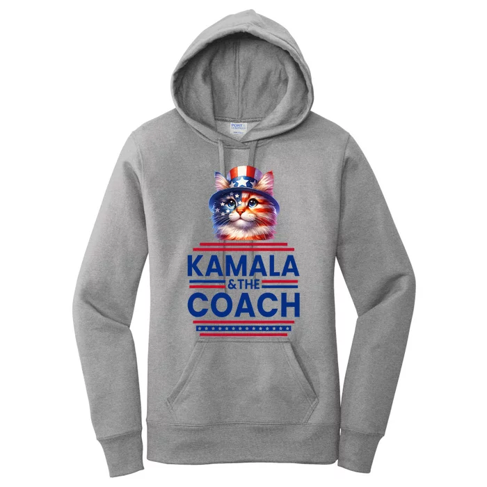 Kamala And The Coach 2024 Kamala Harris Tim Walz Women's Pullover Hoodie