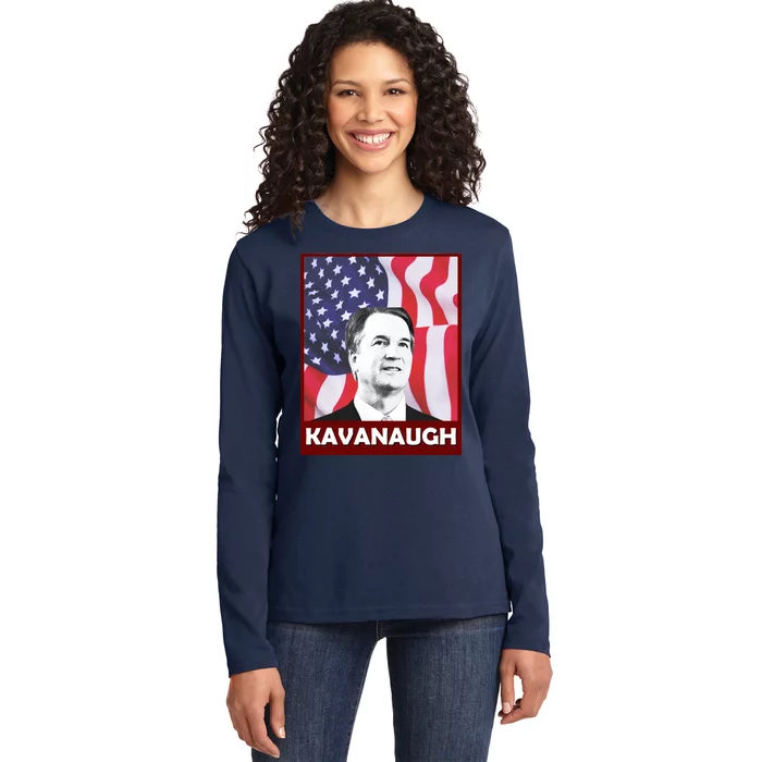 Kavanaugh American Flag Ladies Long Sleeve Shirt