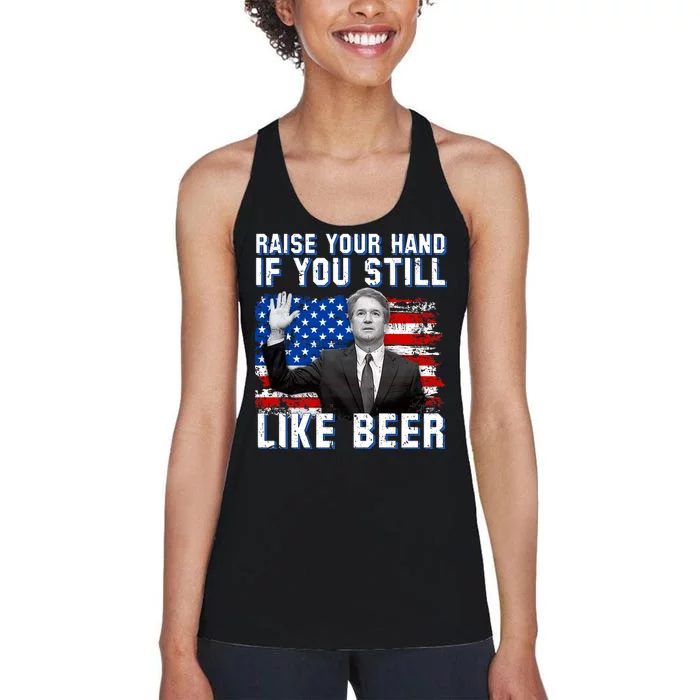 Kavanaugh Still Like Beer American Flag Women's Racerback Tank