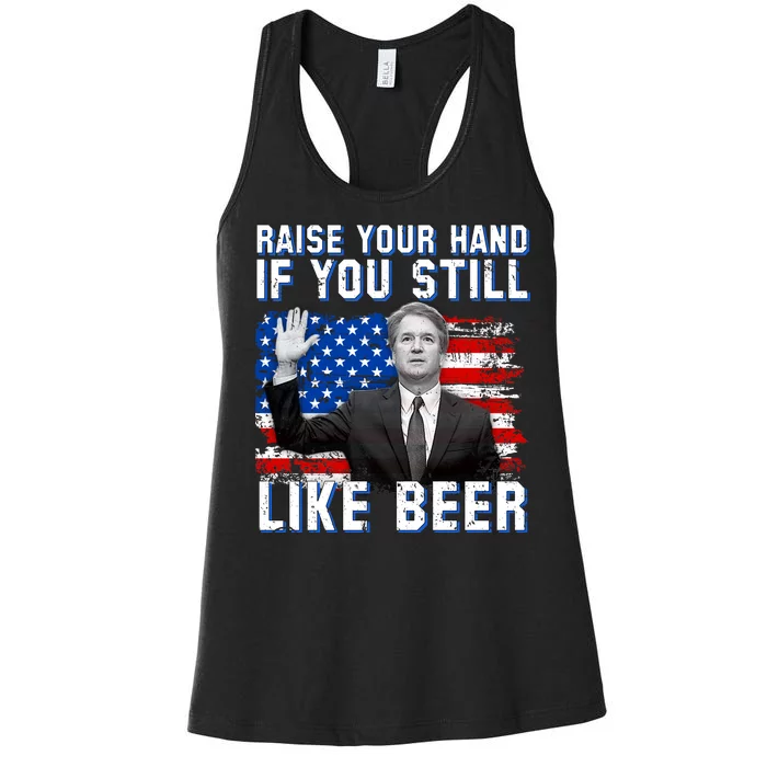 Kavanaugh Still Like Beer American Flag Women's Racerback Tank