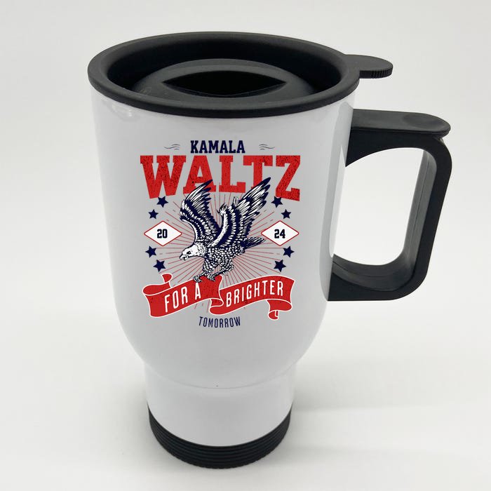 Kamala And Walz For A Brighter Tomorrow 2024 Boho Front & Back Stainless Steel Travel Mug