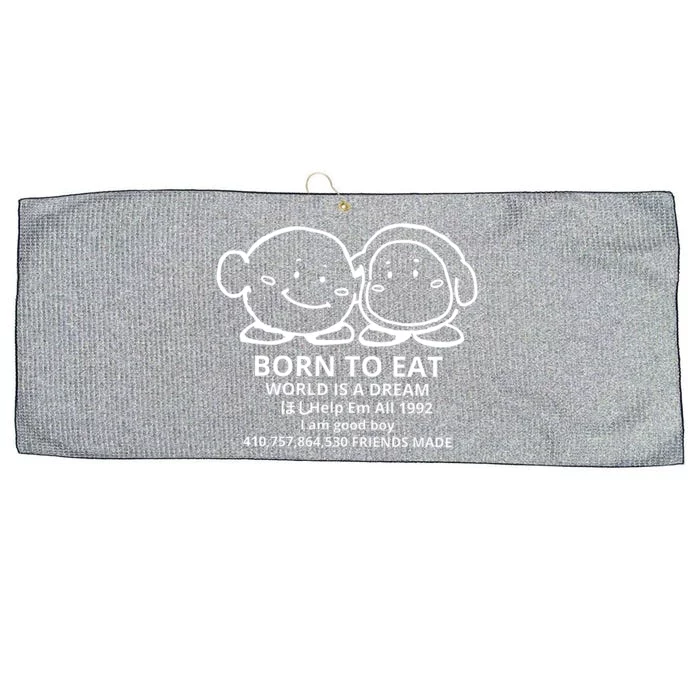 Kirby And Waddle Dee Born To Eat World Is A Dream Large Microfiber Waffle Golf Towel