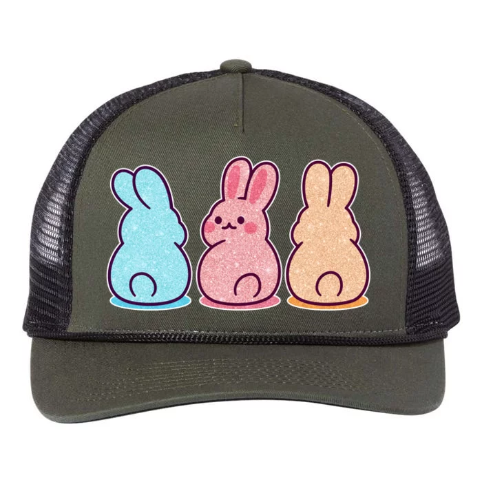 Kawaii Cute Easter Bunny Rabbits Retro Rope Trucker Hat Cap