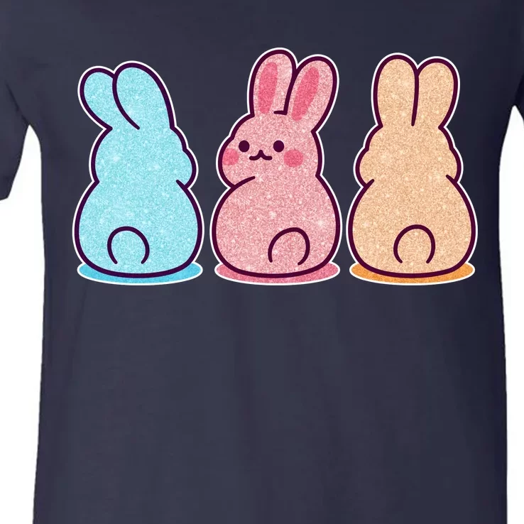 Kawaii Cute Easter Bunny Rabbits V-Neck T-Shirt