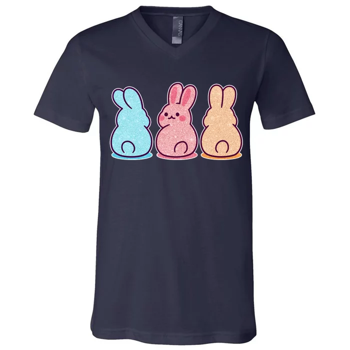 Kawaii Cute Easter Bunny Rabbits V-Neck T-Shirt