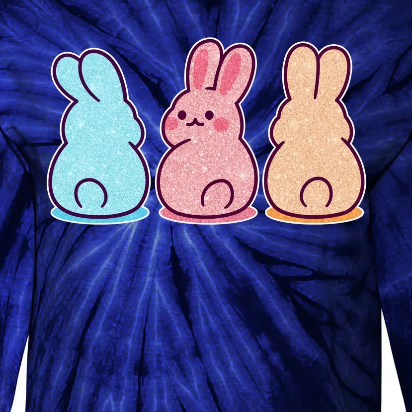 Kawaii Cute Easter Bunny Rabbits Tie-Dye Long Sleeve Shirt