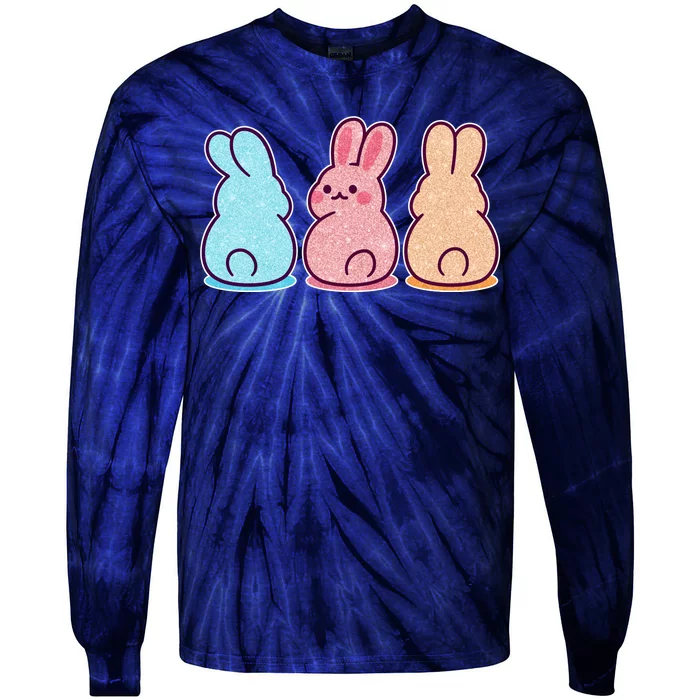 Kawaii Cute Easter Bunny Rabbits Tie-Dye Long Sleeve Shirt