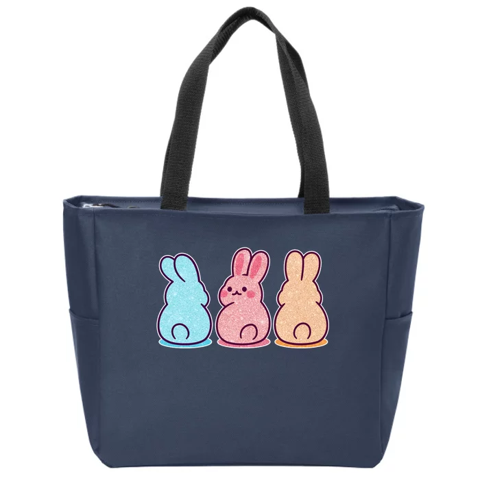 Kawaii Cute Easter Bunny Rabbits Zip Tote Bag