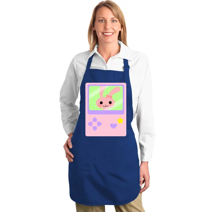 Kawaii Gamer Bunny Rabbit Full-Length Apron With Pocket