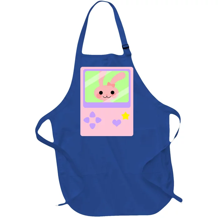 Kawaii Gamer Bunny Rabbit Full-Length Apron With Pocket