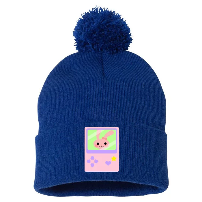 Kawaii Gamer Bunny Rabbit Pom Pom 12in Knit Beanie