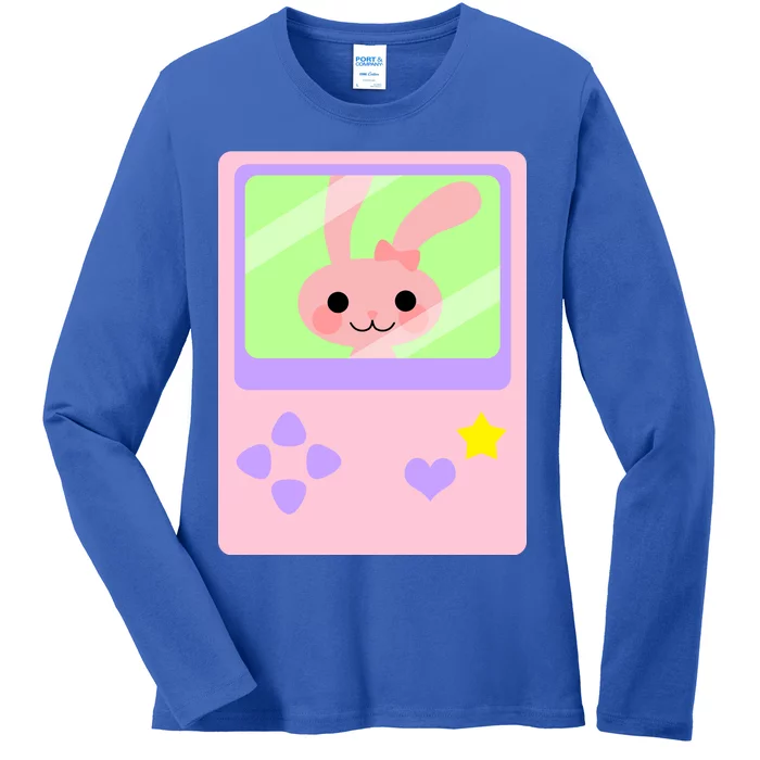 Kawaii Gamer Bunny Rabbit Ladies Long Sleeve Shirt