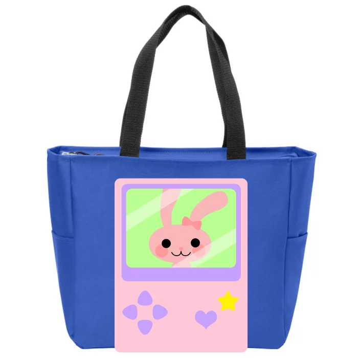 Kawaii Gamer Bunny Rabbit Zip Tote Bag