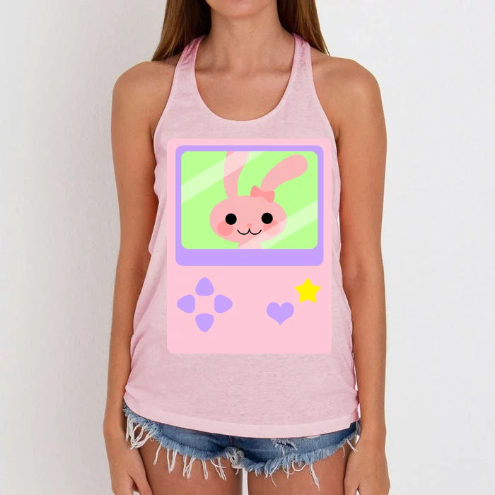 Kawaii Gamer Bunny Rabbit Women's Knotted Racerback Tank