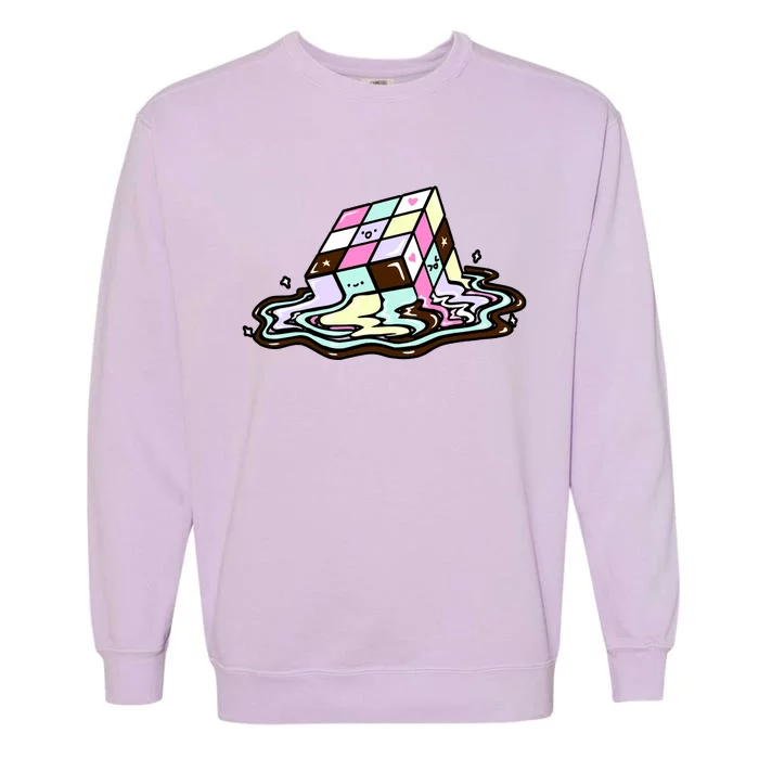 Kawaii Melting Melting Rubix Garment-Dyed Sweatshirt