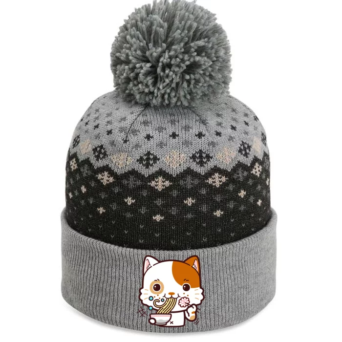 Kawaii Ramen Cat The Baniff Cuffed Pom Beanie