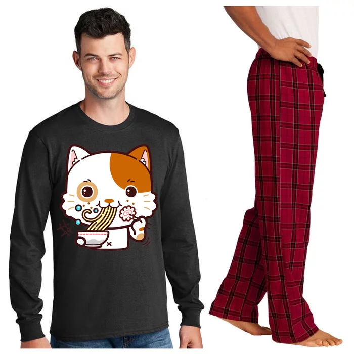 Kawaii Ramen Cat Long Sleeve Pajama Set