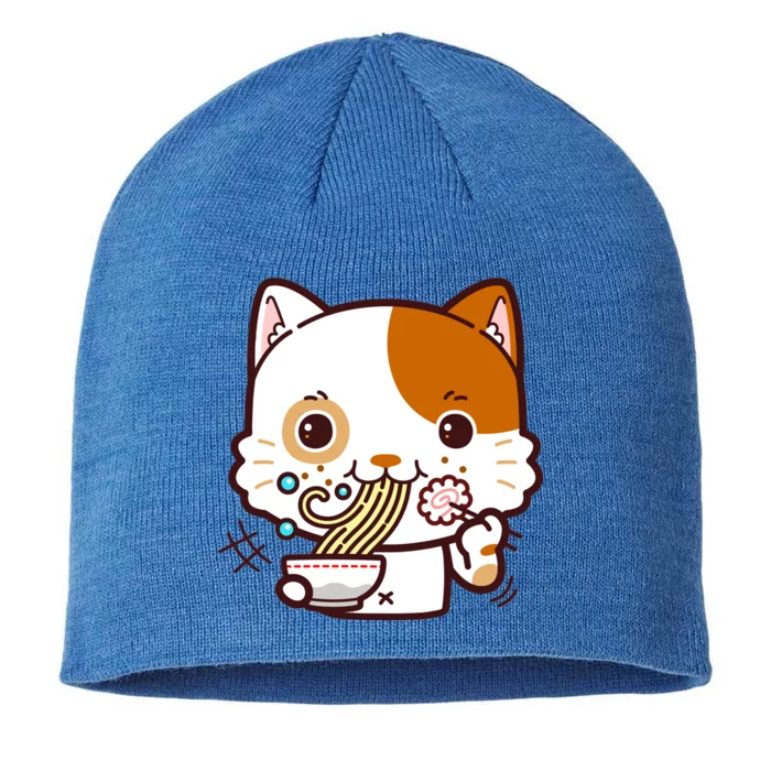 Kawaii Ramen Cat 8 1/2in Sustainable Knit Beanie