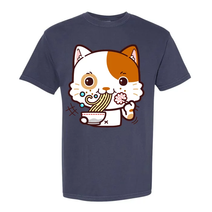 Kawaii Ramen Cat Garment-Dyed Heavyweight T-Shirt